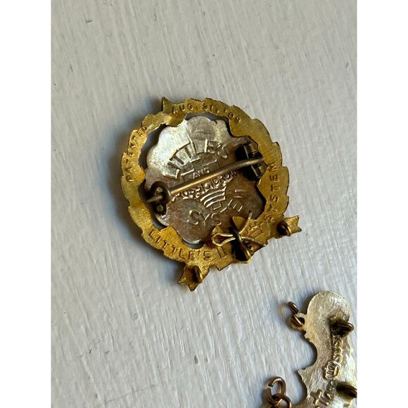 "Little's System Cross & Crown "1 ST CONG'L"  Pn 1/20 9KT Gold Plated Enamel - Picture 7 of 7